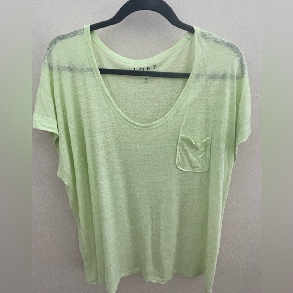 Lime linen tee